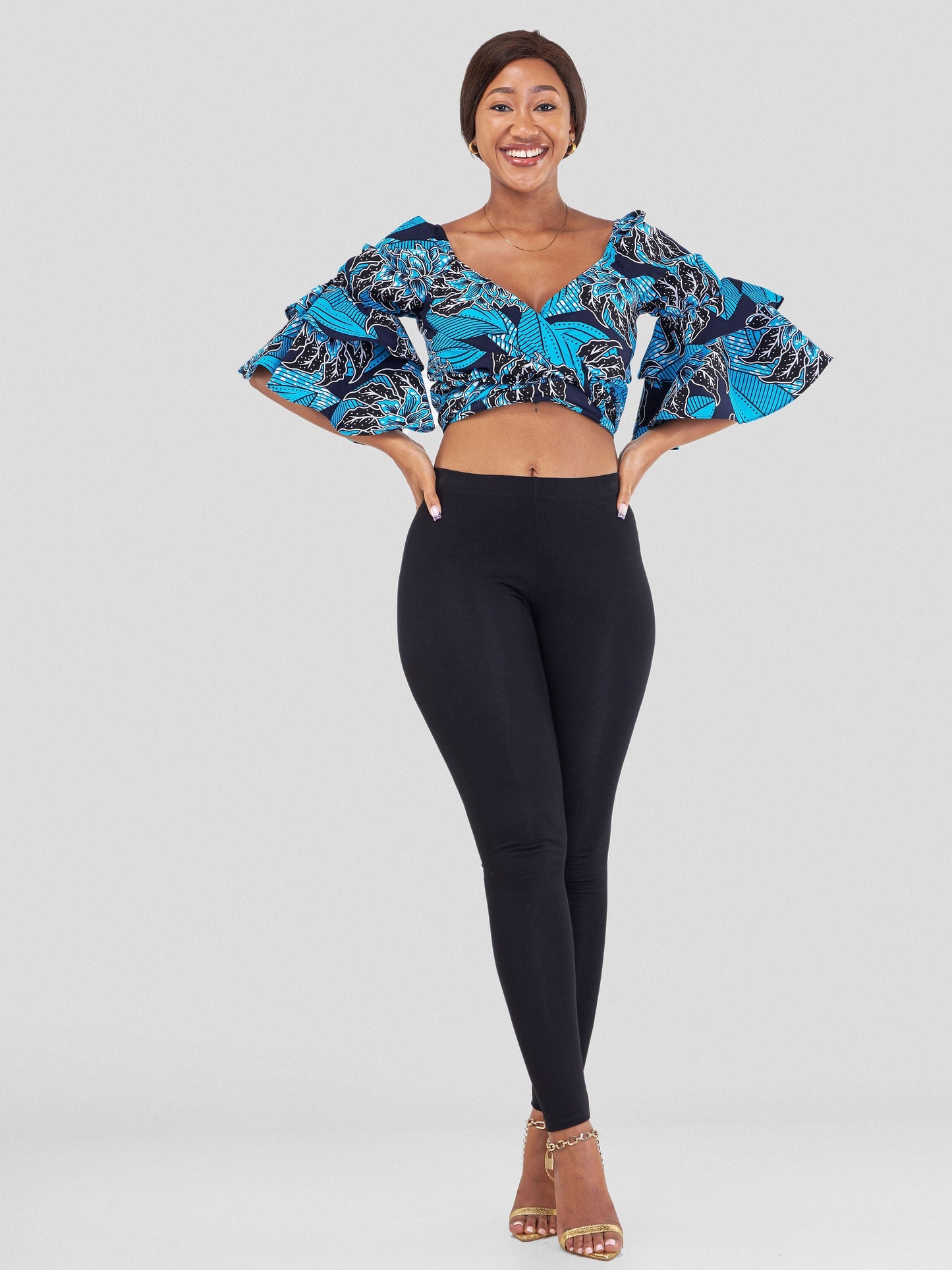 Vivo Naya Tiered Sleeve Wrap Top - Jivu