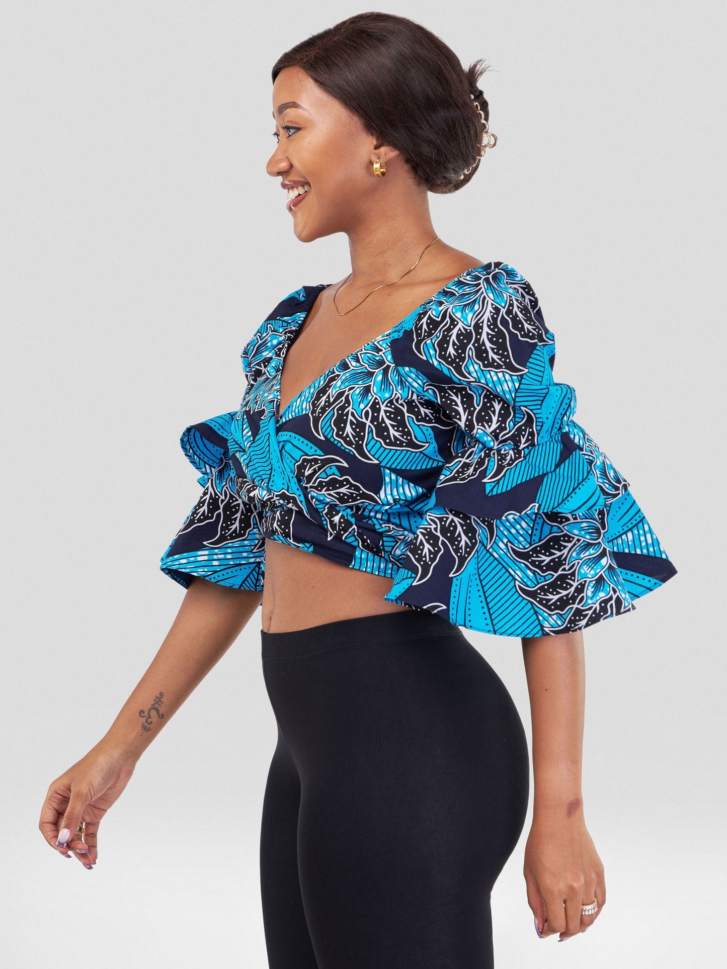 Vivo Naya Tiered Sleeve Wrap Top - Jivu