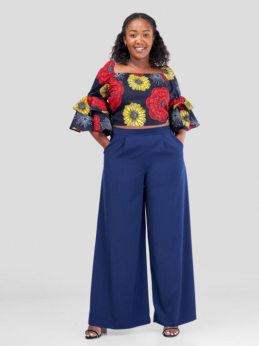 Vivo Naya Wide Leg Pants - Navy Blue