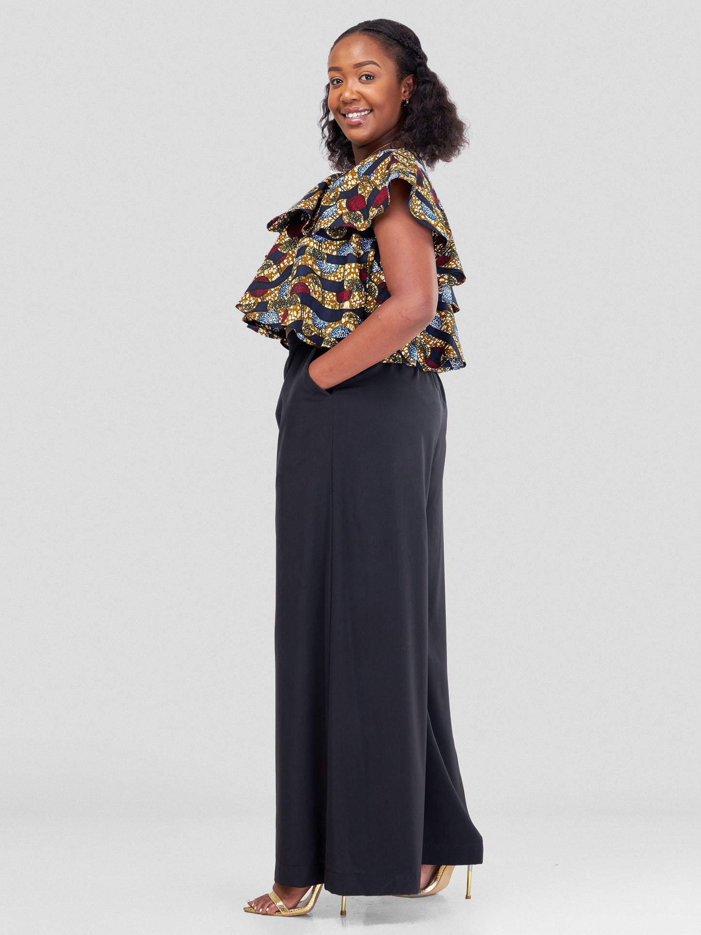 Vivo Naya One Shoulder Flounce Crop Top - Doa