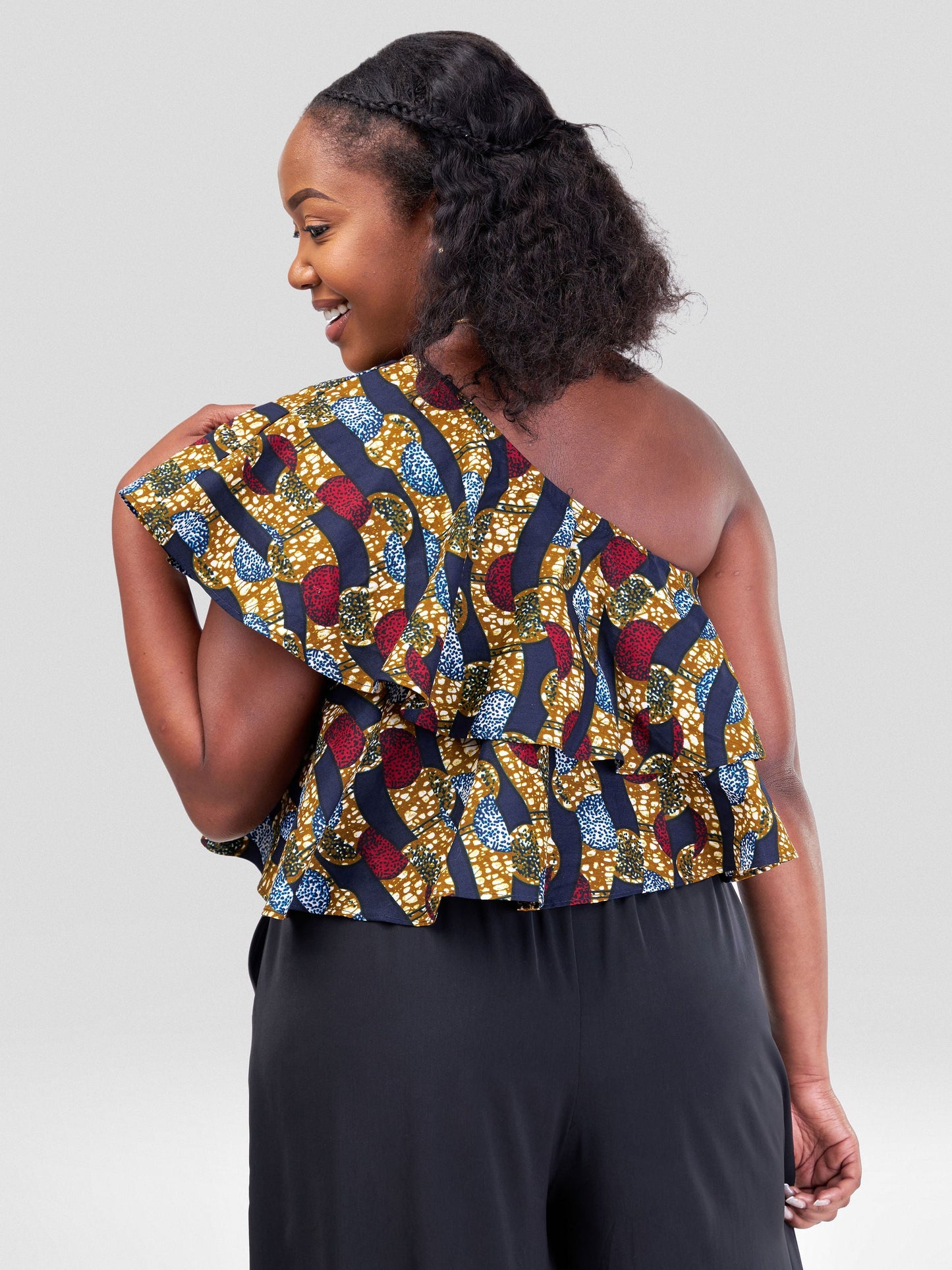 Vivo Naya One Shoulder Flounce Crop Top - Doa