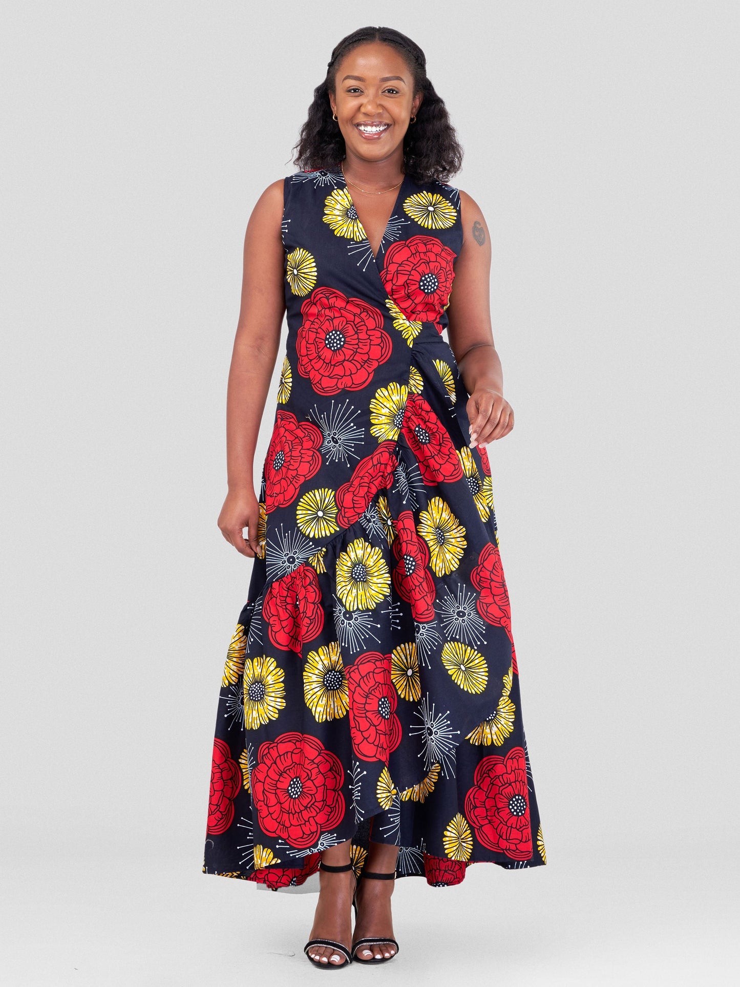 Vivo Naya Sleeveless Wrap Maxi Dress - Ua Print