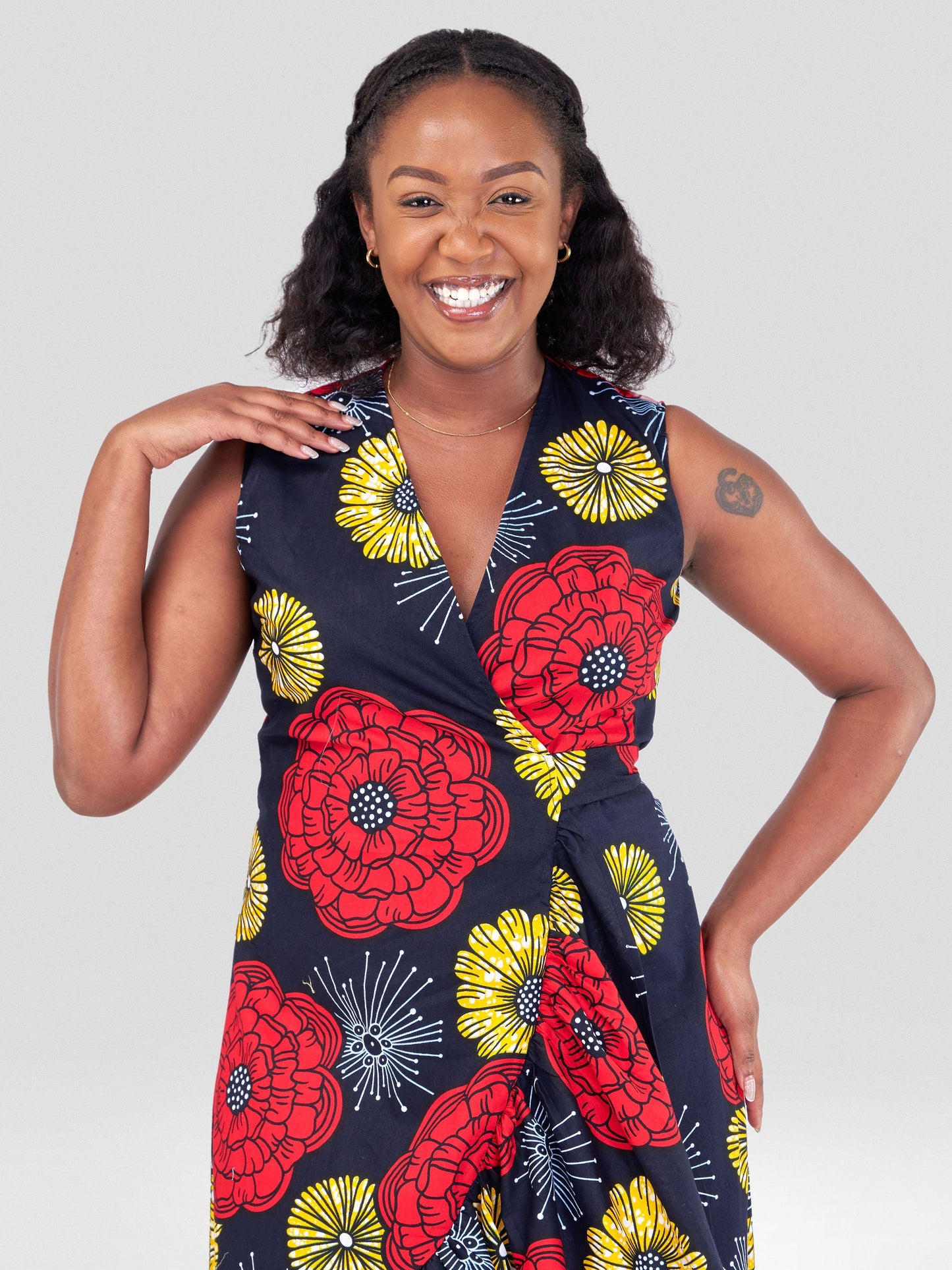 Vivo Naya Sleeveless Wrap Maxi Dress - Ua Print