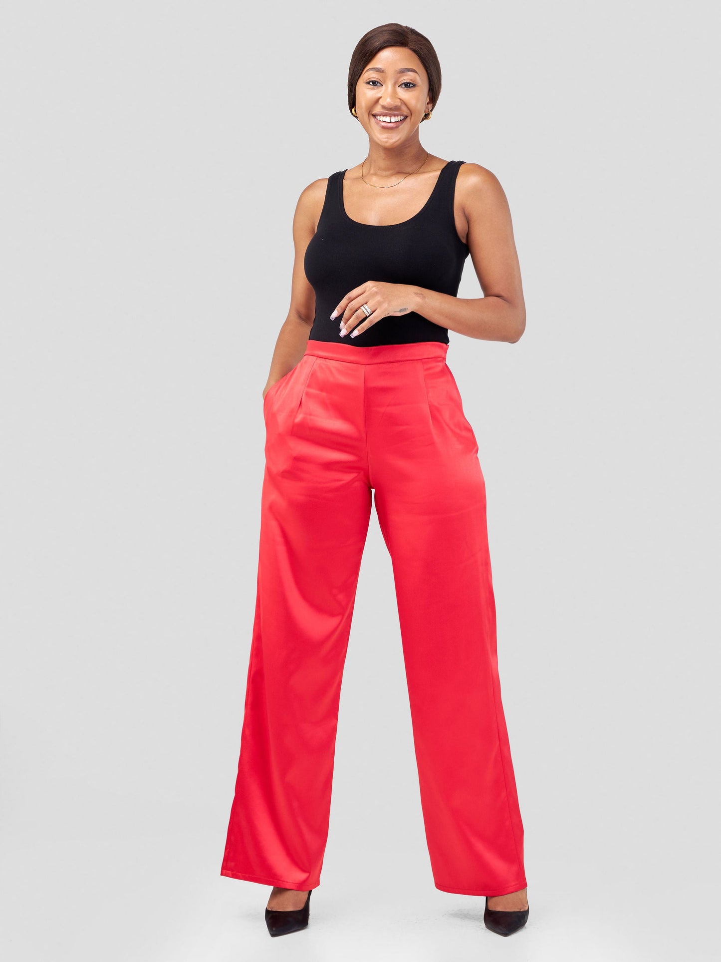 Vivo Raha Straight Pants - Red