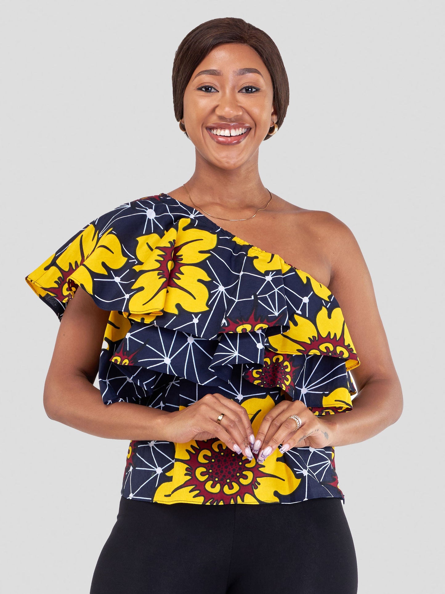 Vivo Naya One Shoulder Flounce  Top - Alizeti