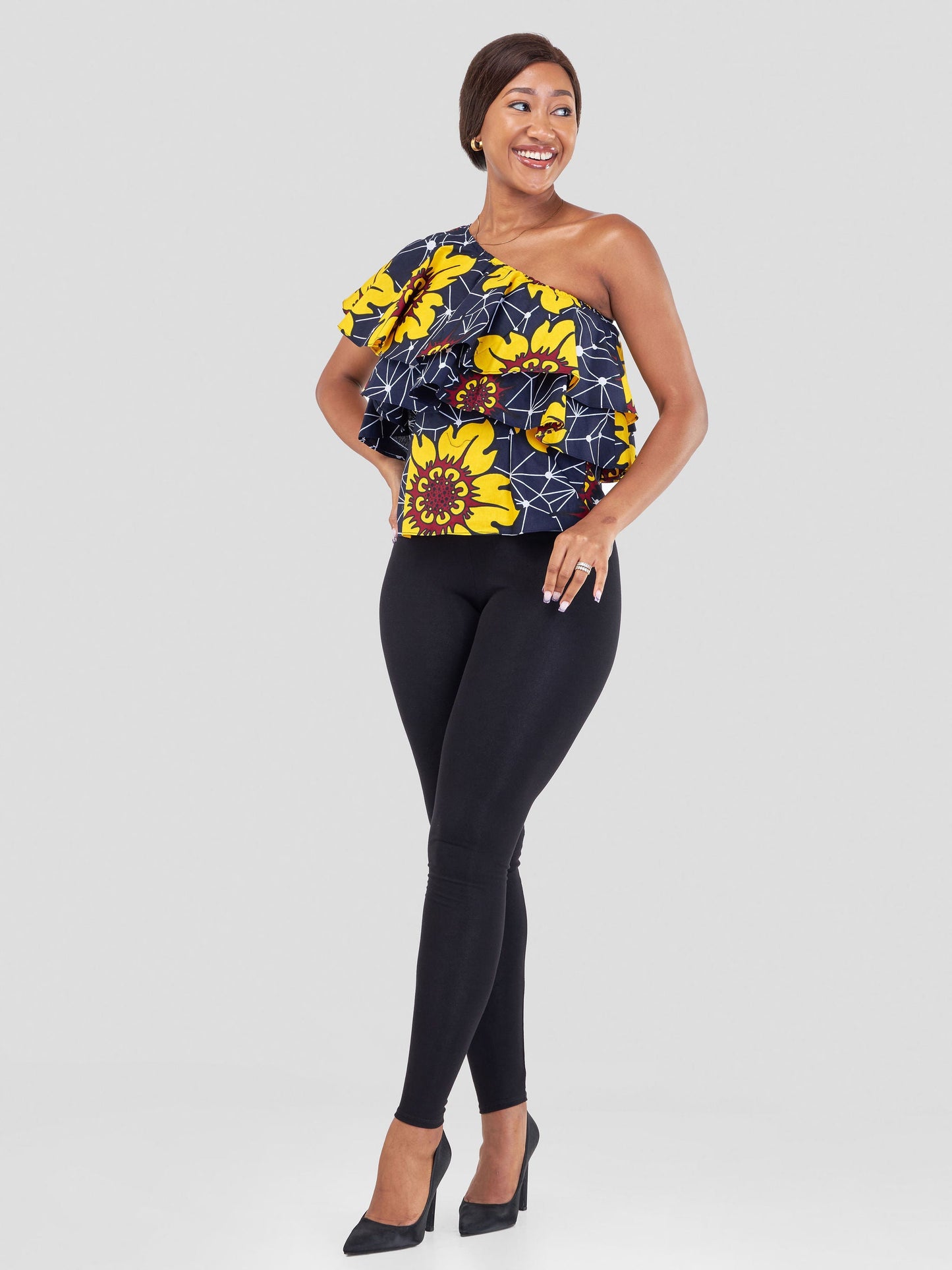 Vivo Naya One Shoulder Flounce  Top - Alizeti