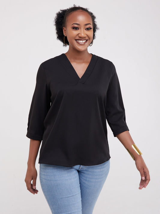 Vivo J.O 3/4 Sleeve Top - Black