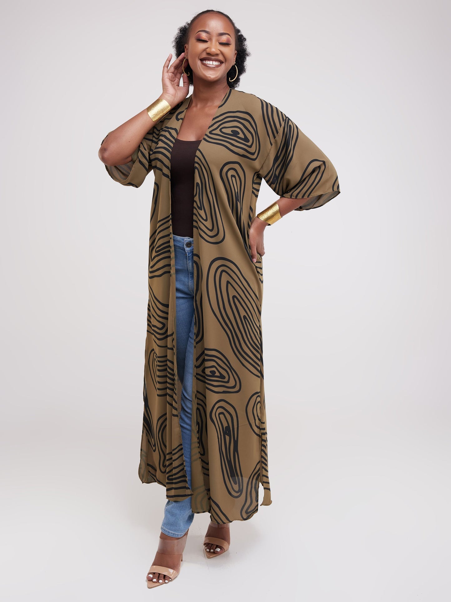 Vivo Basic Nandi A-Line Kimono - Hunters / Black Print