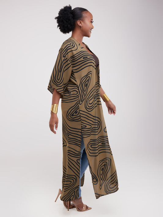 Vivo Basic Nandi A-Line Kimono - Hunters / Black Print