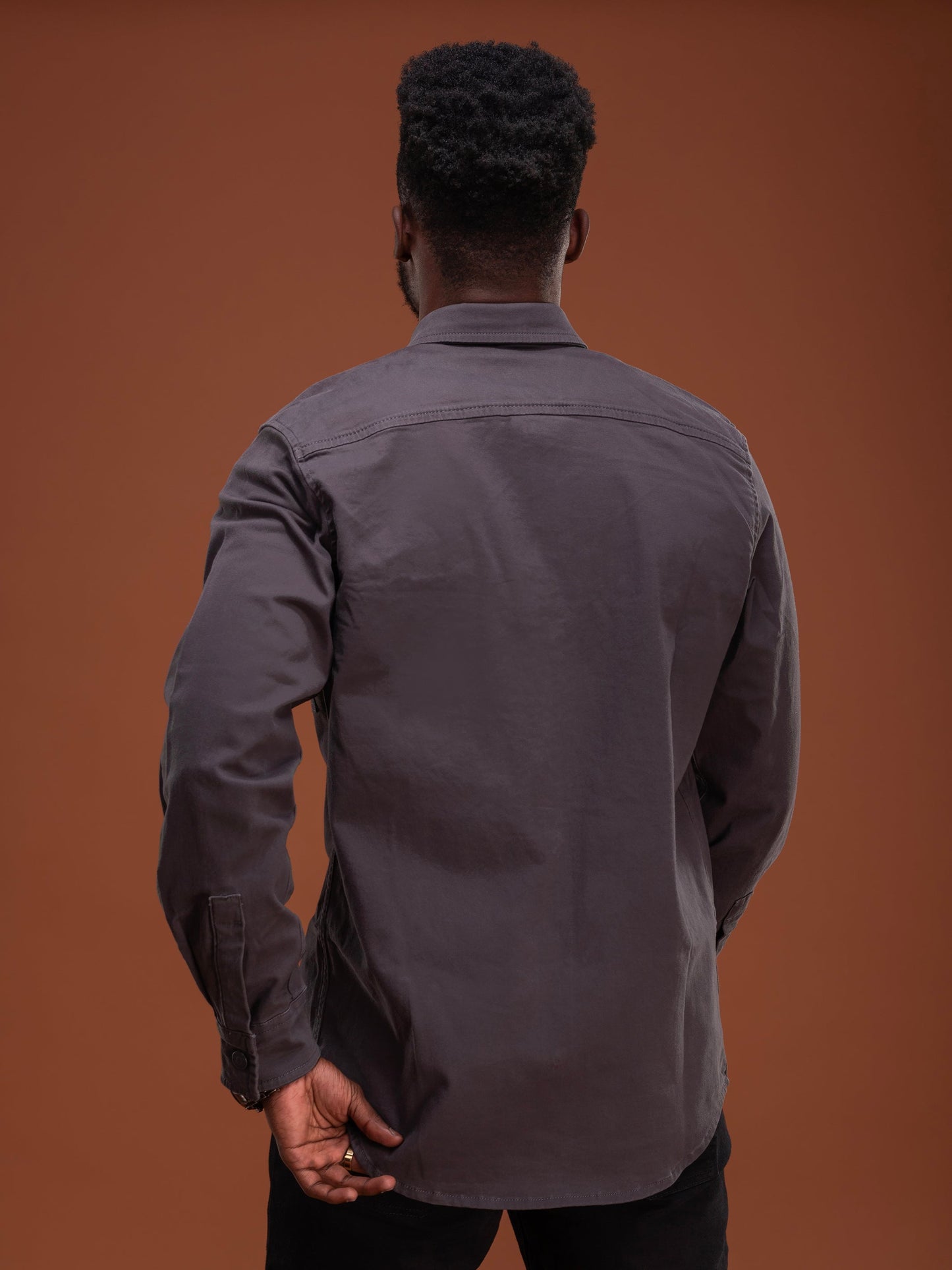 Safari Men's Shacket - Dark Grey