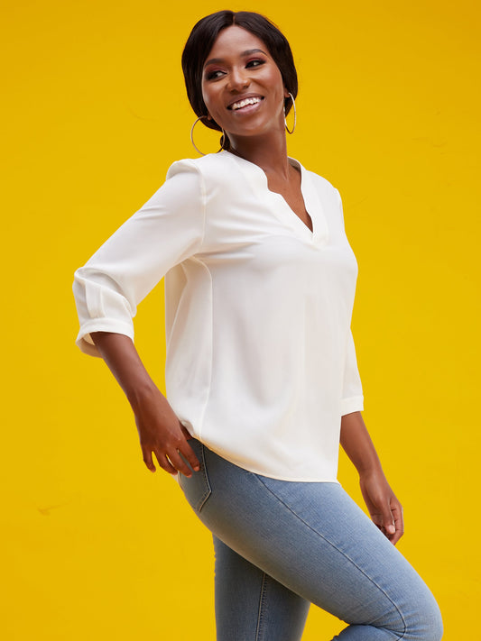 Vivo J.O 3/4 Sleeve Top - Off White