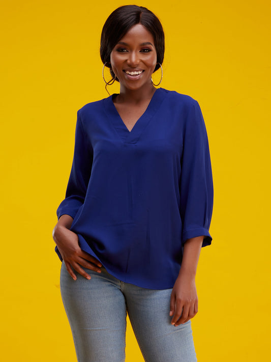 Vivo J.O 3/4 Sleeve Top - Navy Blue