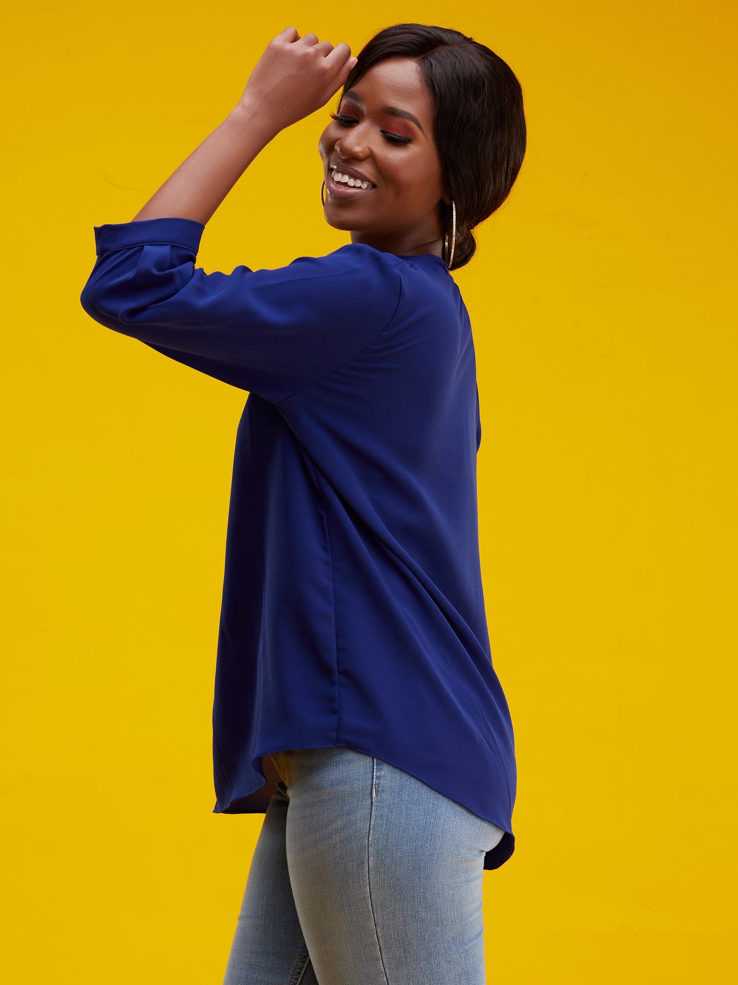 Vivo J.O 3/4 Sleeve Top - Navy Blue