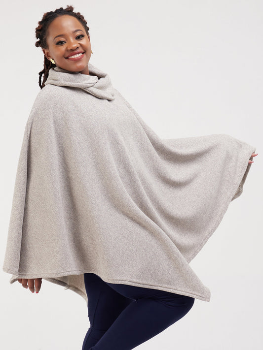 Vivo Issa Asymmetric Poncho - Buttermilk