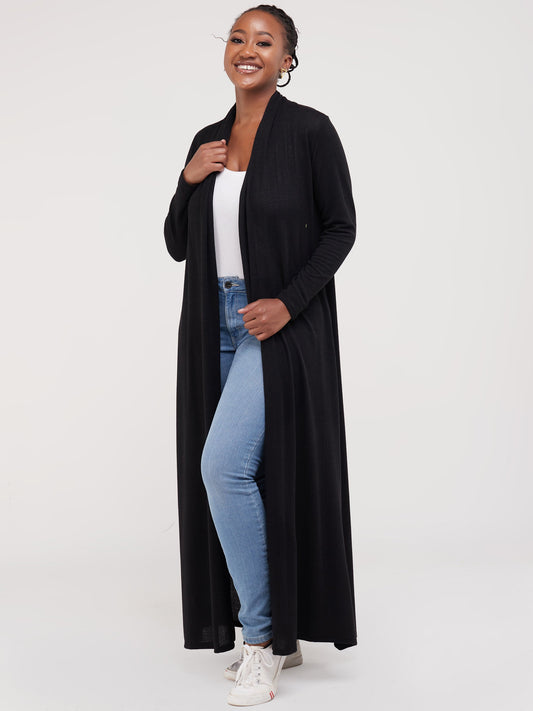 Vivo Basic Extra Long May Sweater - Black
