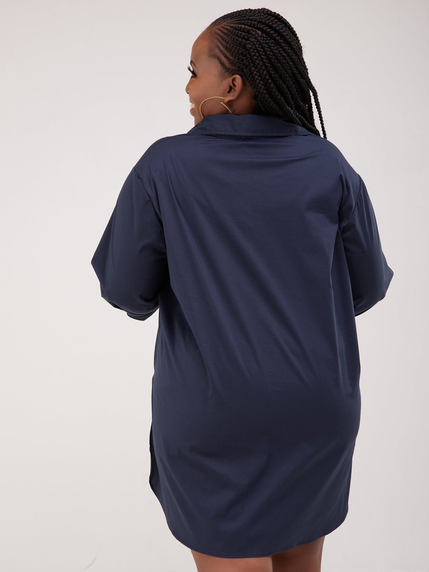 Safari Huru 3/4 Sleeved Loose Top - Navy Blue