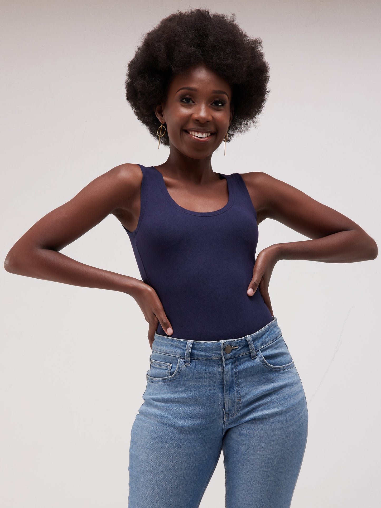 Vivo Basic RT Sleeveless Bodysuit - Navy Blue