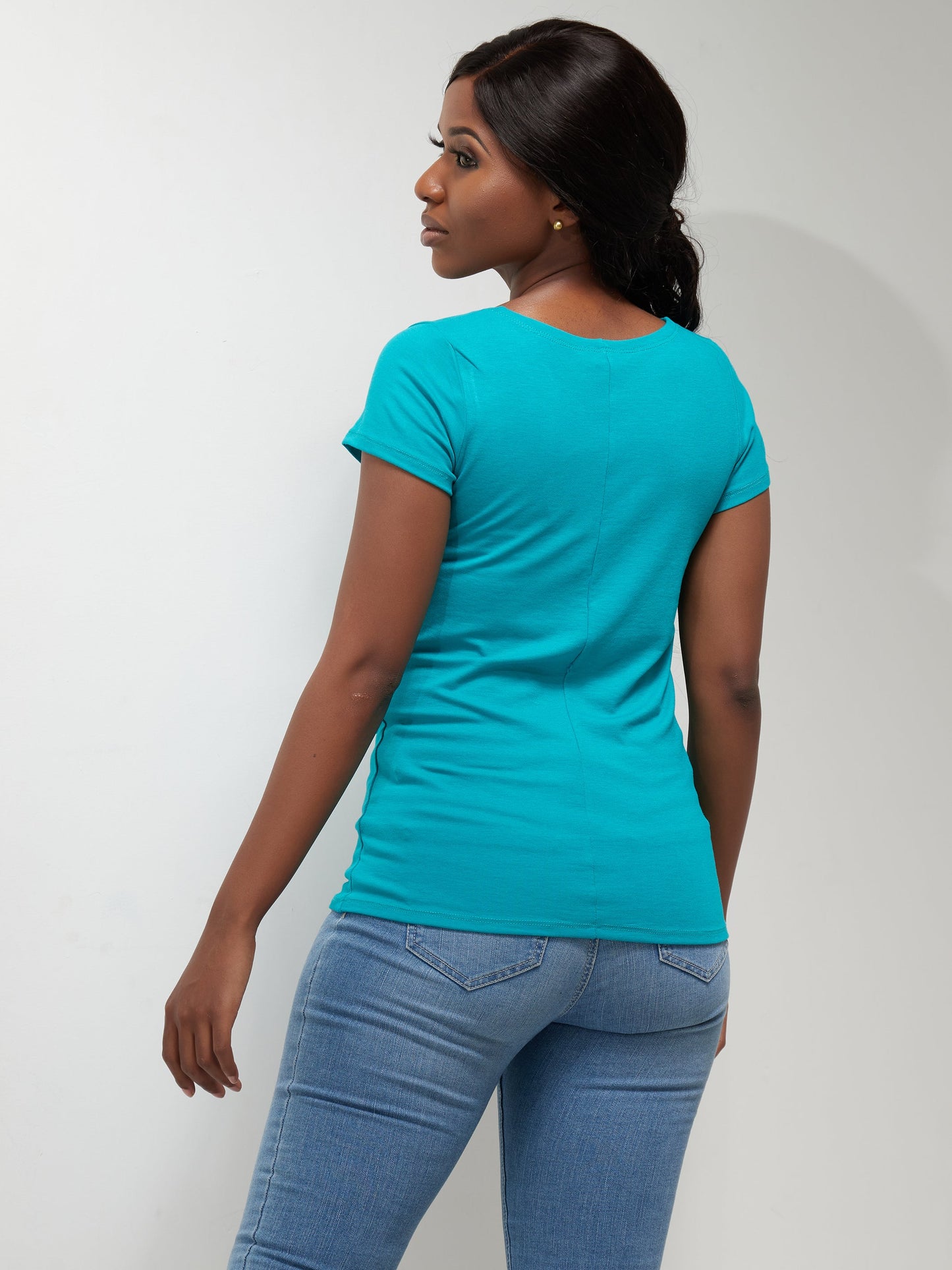 Vivo Basic Val Cap Sleeve Top - Sea Green