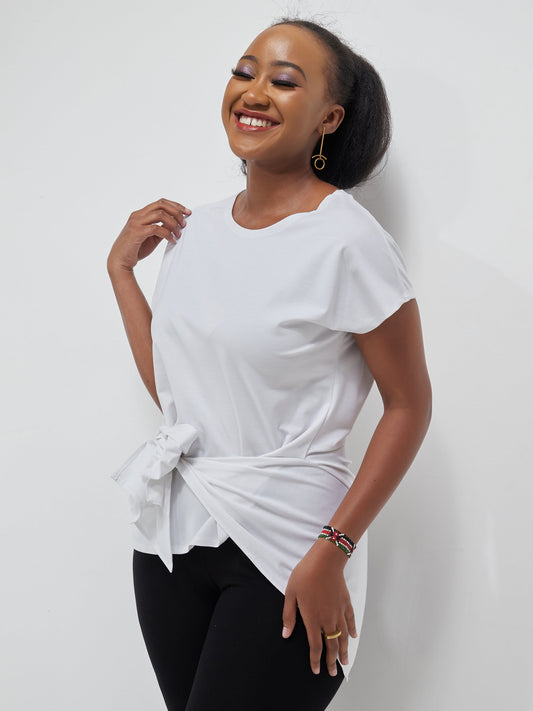 Vivo Waridi Asymmetric Top - White
