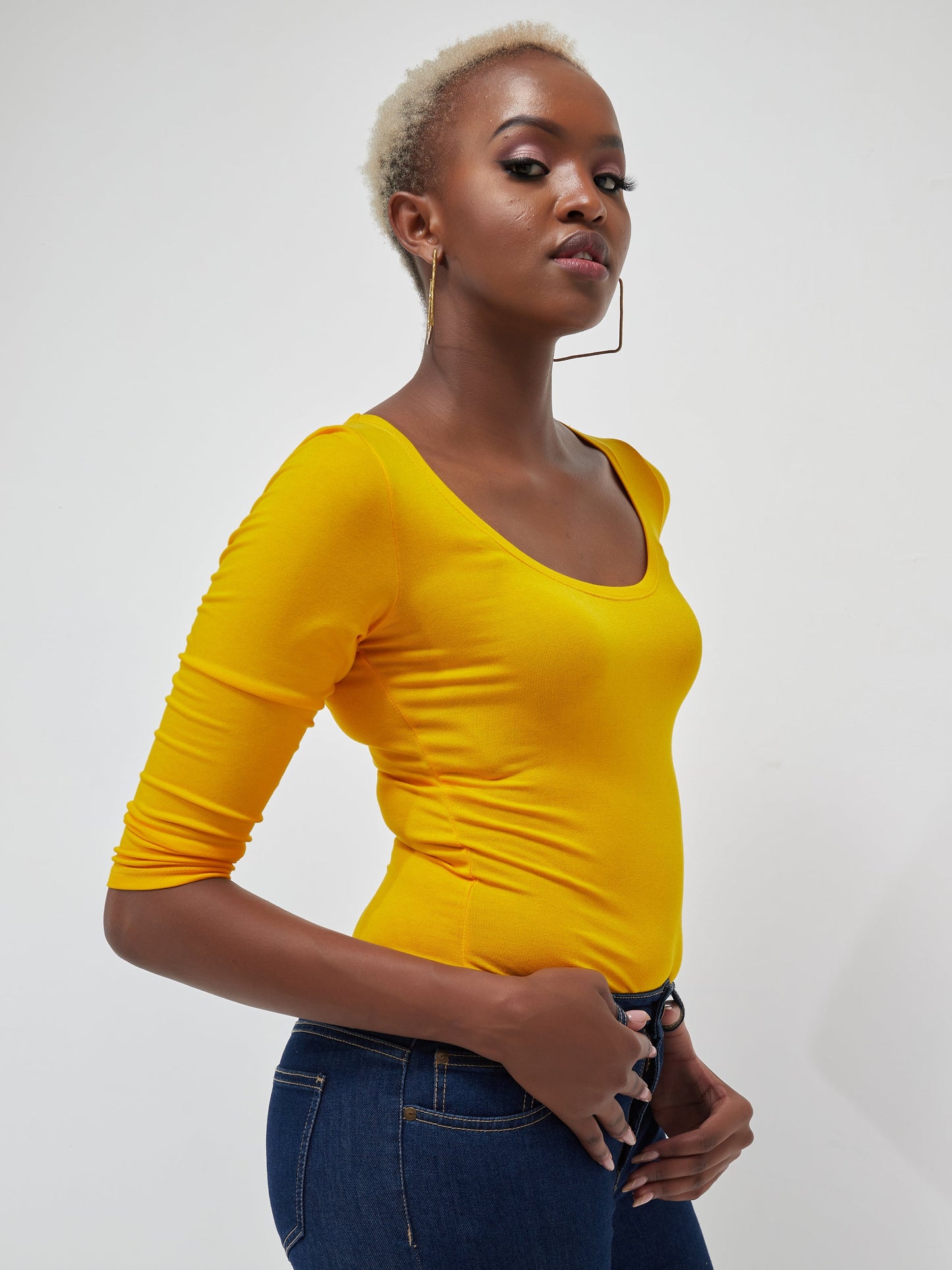 Vivo Basic 3/4 Sleeved Bodysuit - Yellow