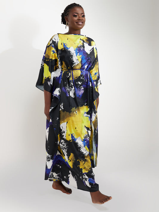 Vivo Muna Maxi Kaftan - Green / Yellow Print