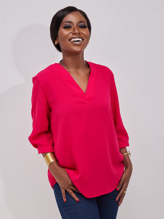 Vivo J.O 3/4 Sleeve Top - Pink