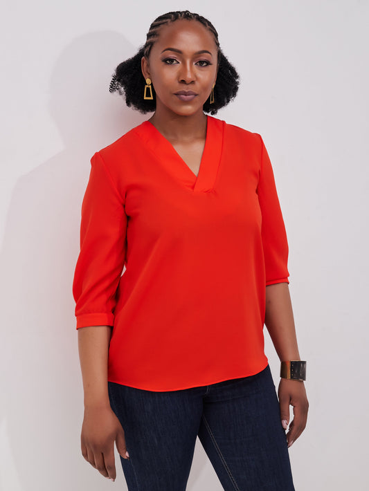 Vivo J.O 3/4 Sleeve Top - Orange