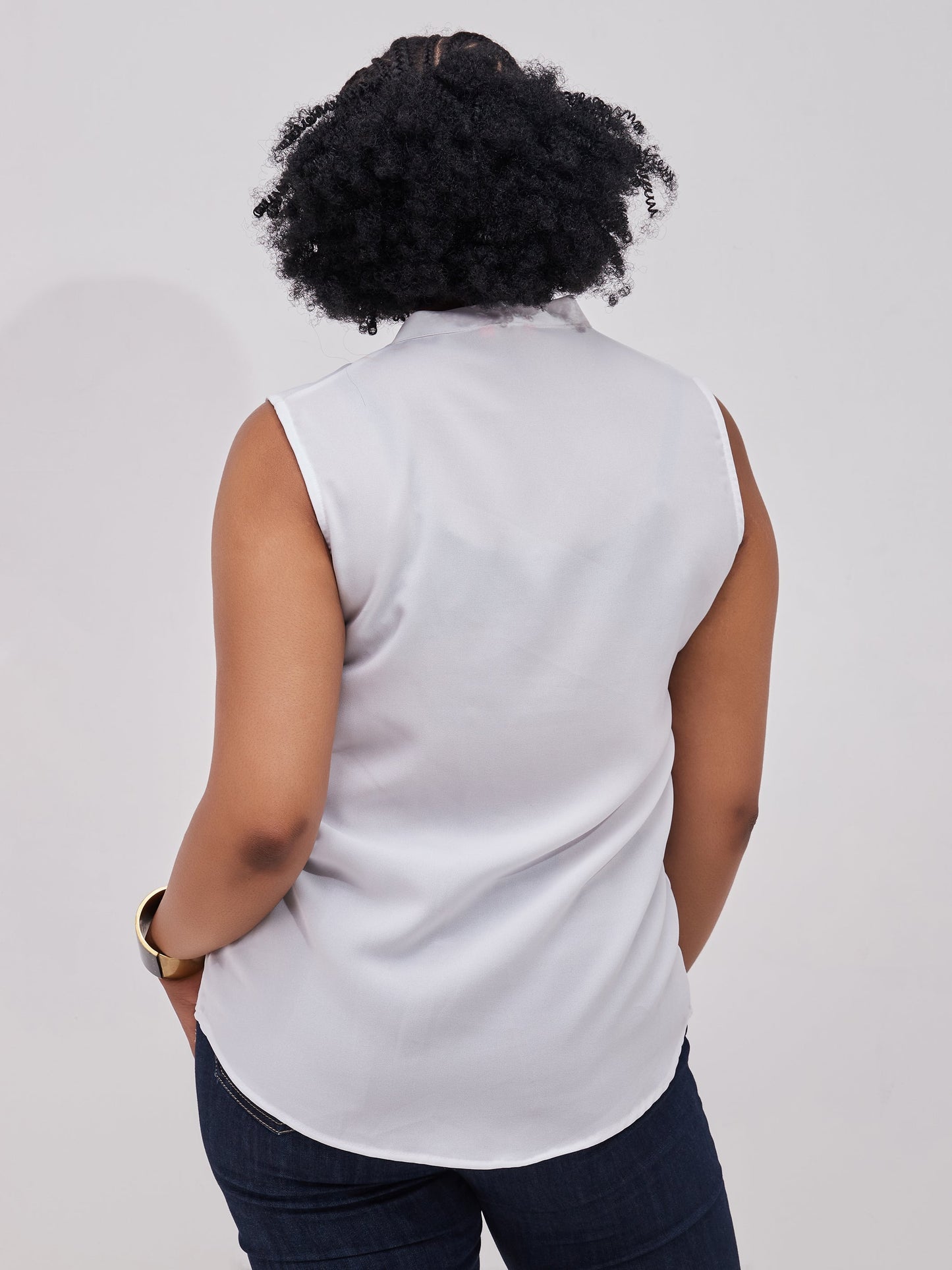 Vivo Bissa Sleeveless Side Bow Top - White