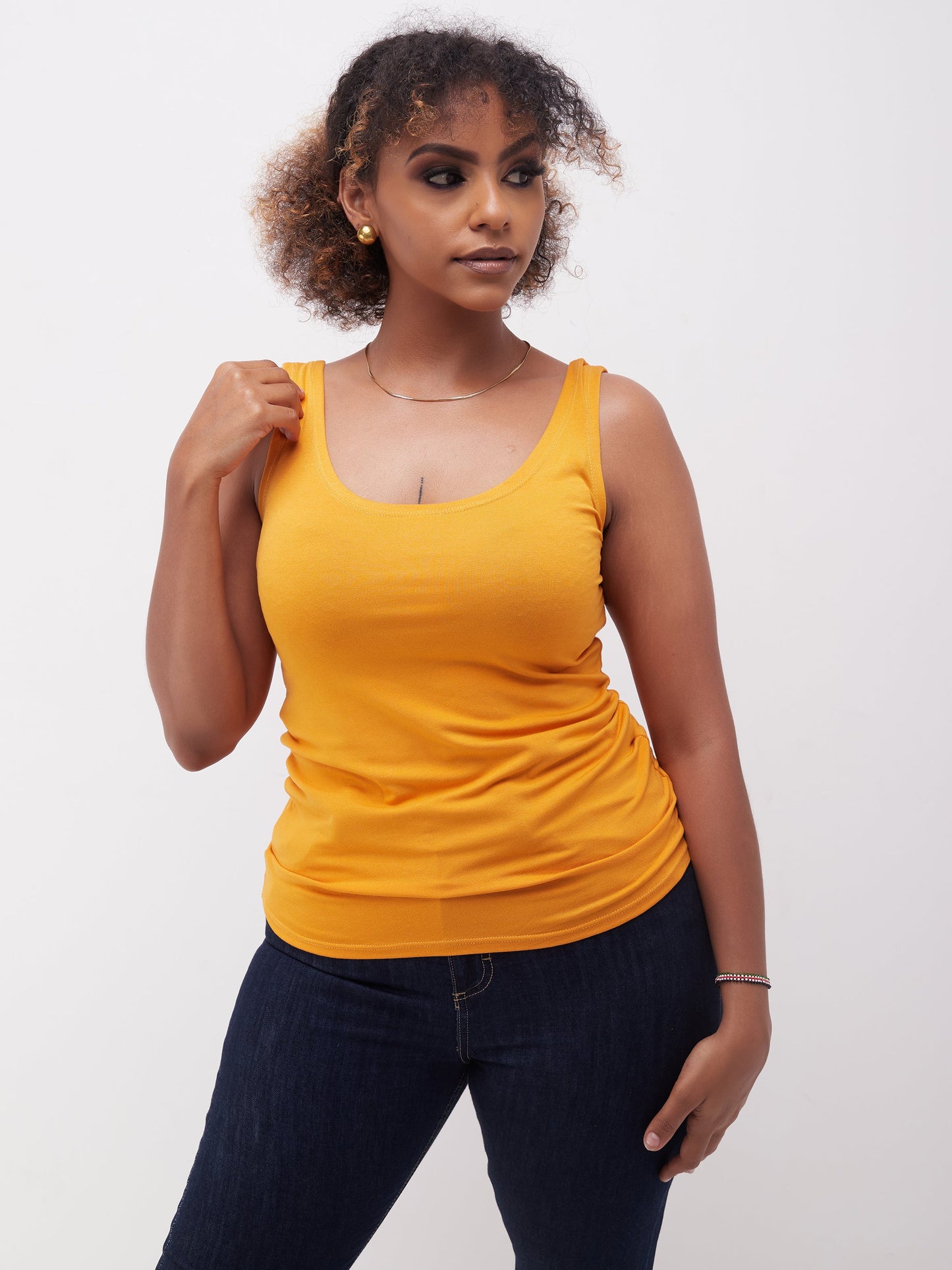 Zoya Basic Tank Top - Mustard