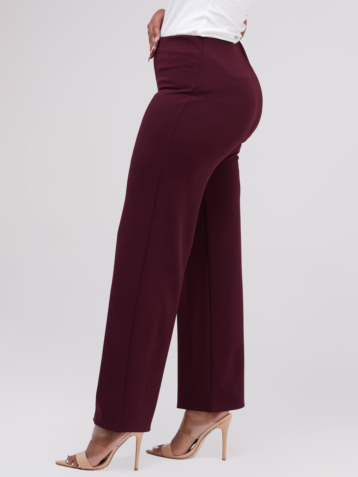 Vivo Basic Wide Leg Pants - Raspberry