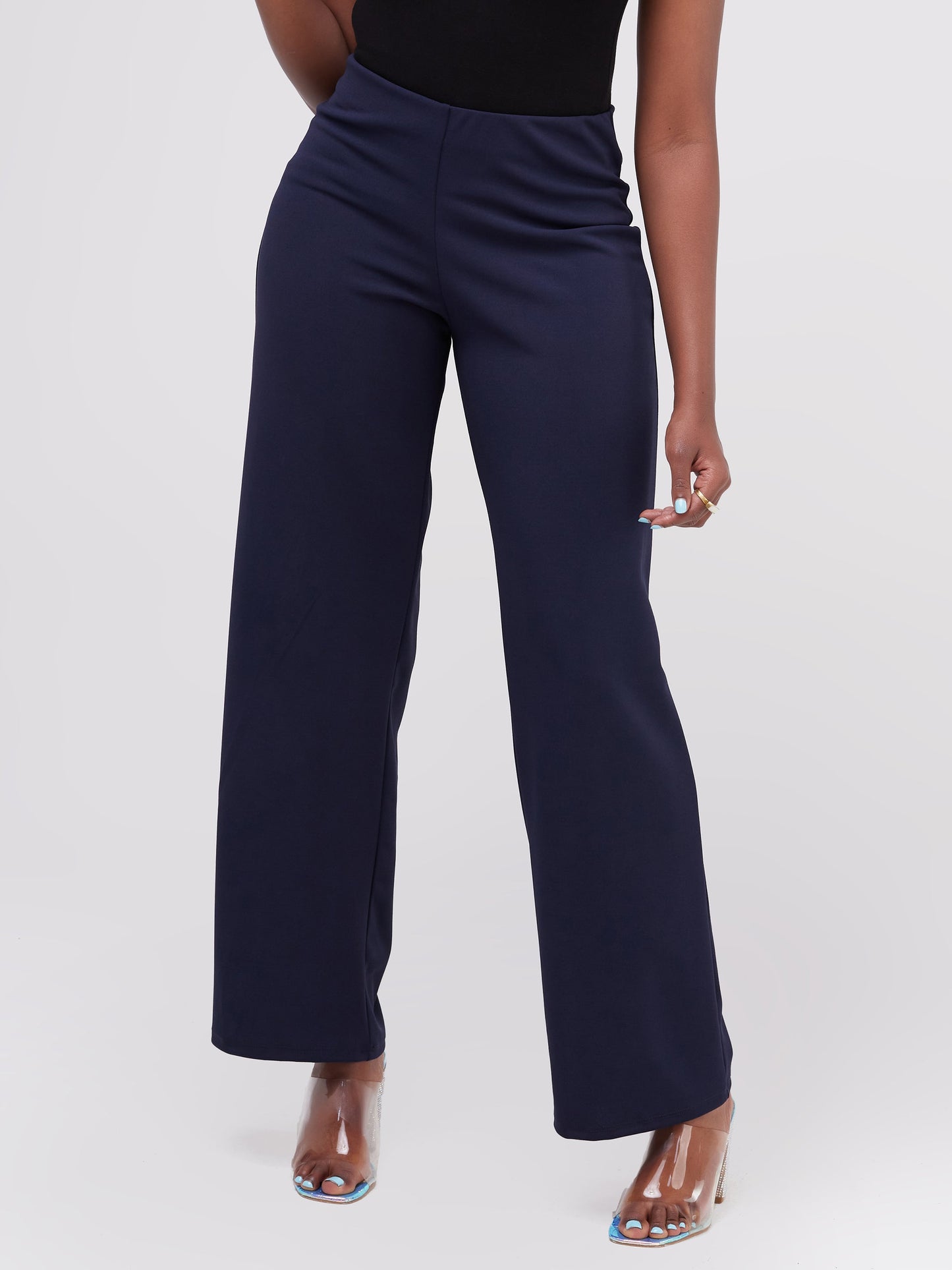 Vivo Basic Wide Leg Pants - Navy Blue