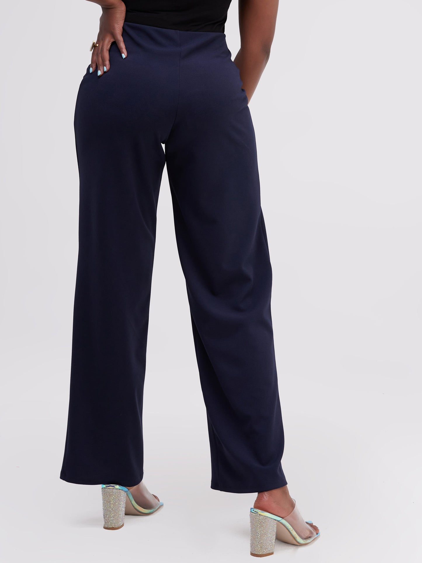 Vivo Basic Wide Leg Pants - Navy Blue