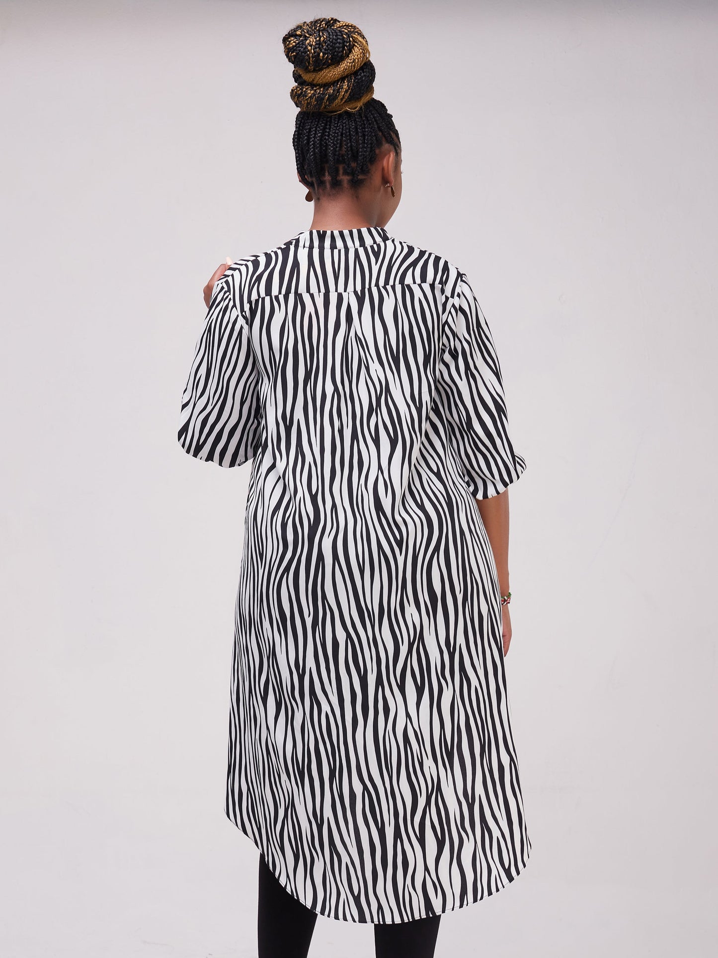 Safari Dua High Low Top - White / Black Print