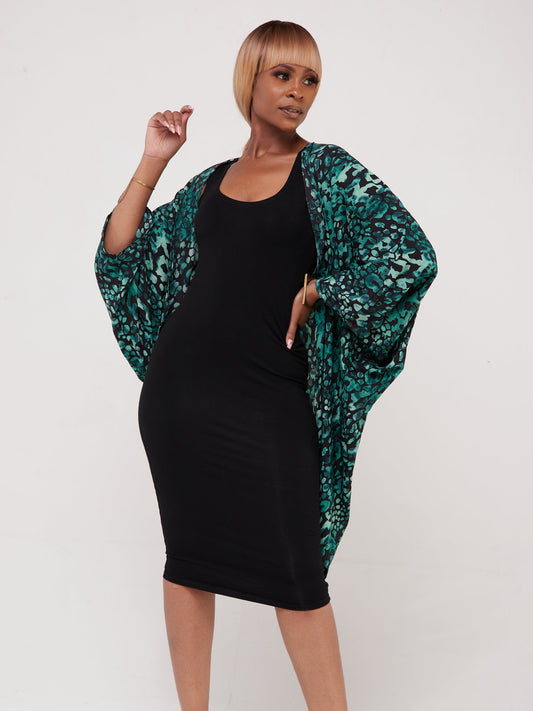 Safari Maisha Butterfly Waterfall - Green Animal Print