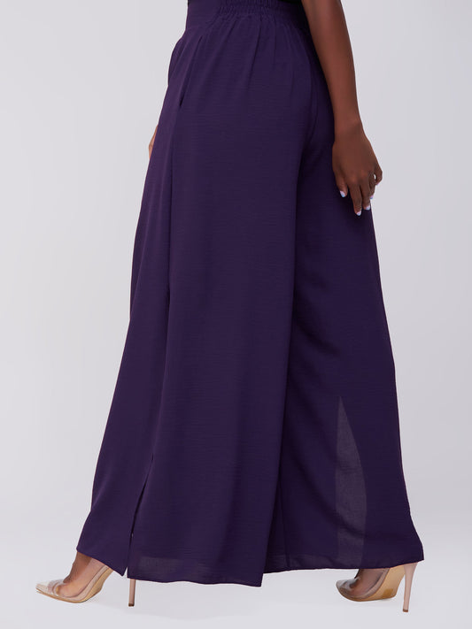 Vivo Dayo High Waist Side Slit Pants - Purple
