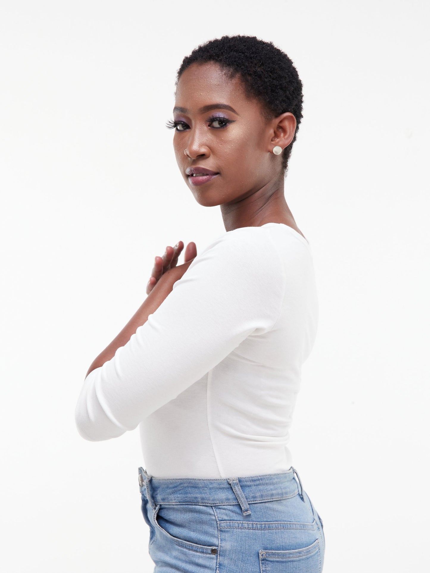 Vivo Basic 3/4 Sleeved Bodysuit - White