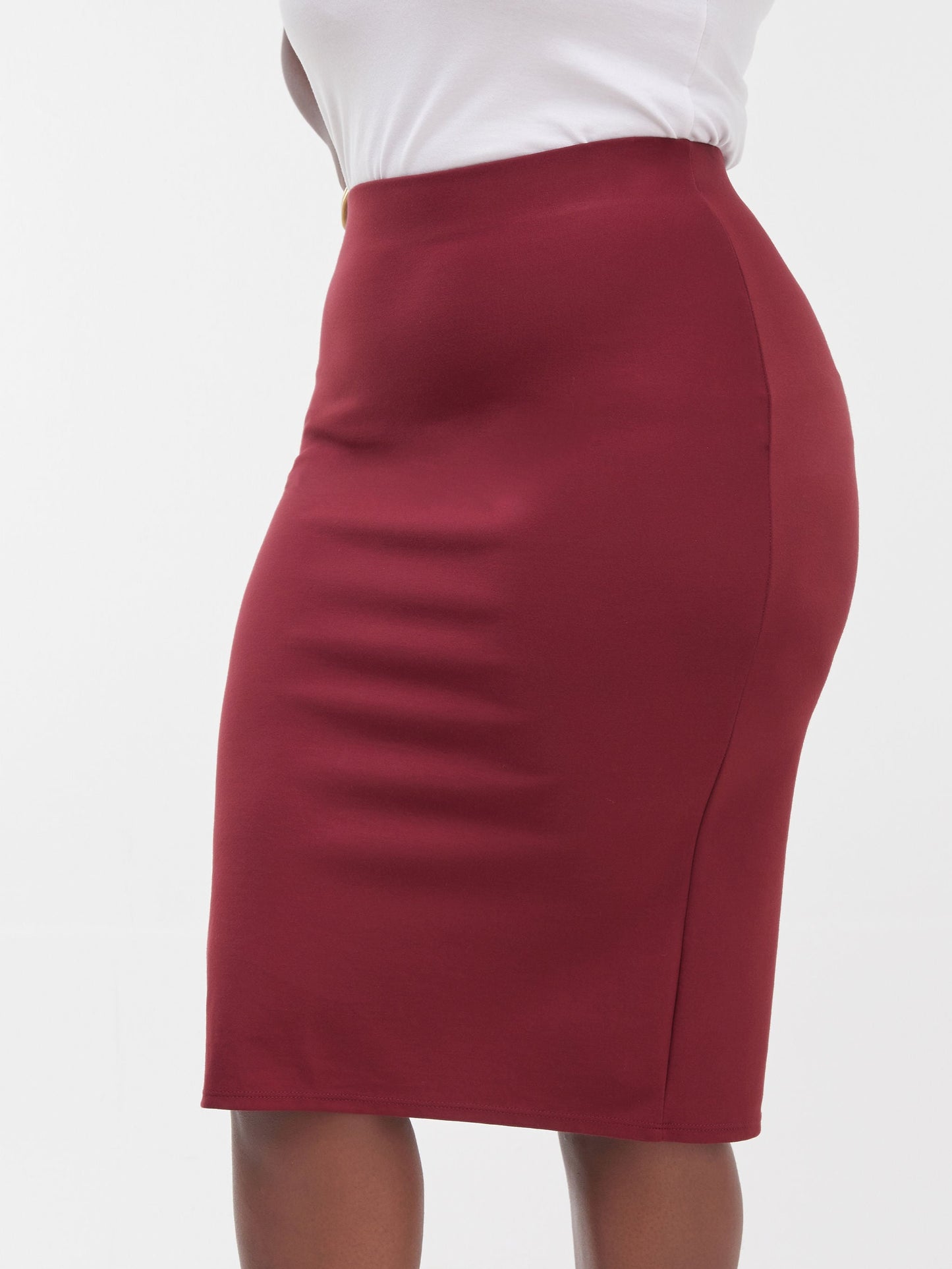 Vivo Basic Straight Skirt - Maroon