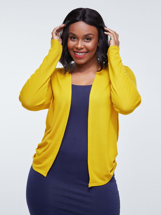 Vivo Short Side Pleat  Sweater - Mustard
