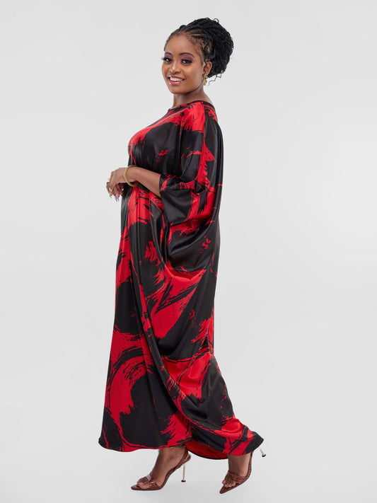Vivo Lani Maxi Dress - Red / Black Print