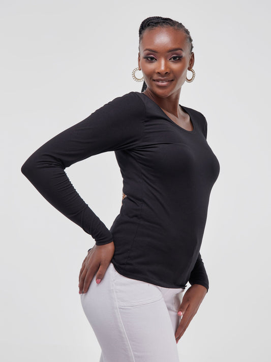 Vivo Basic Long Sleeved Top - Black