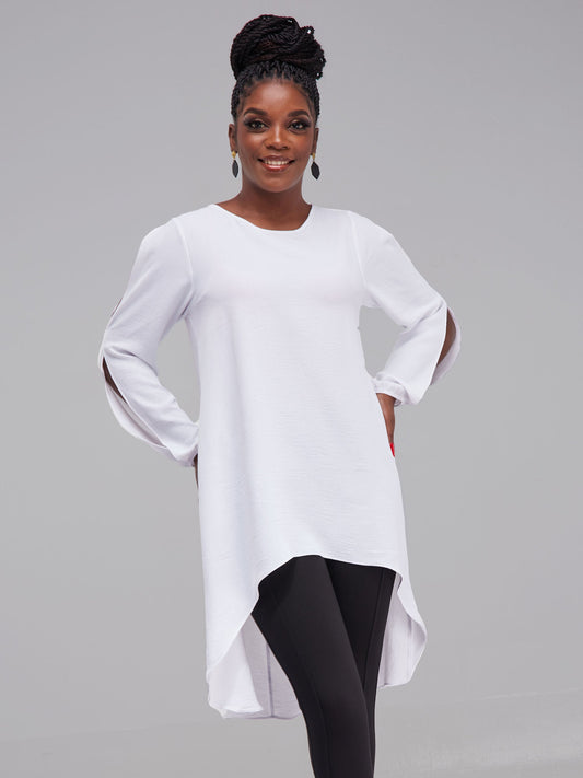Vivo Tunu High Low Tunic Top - White