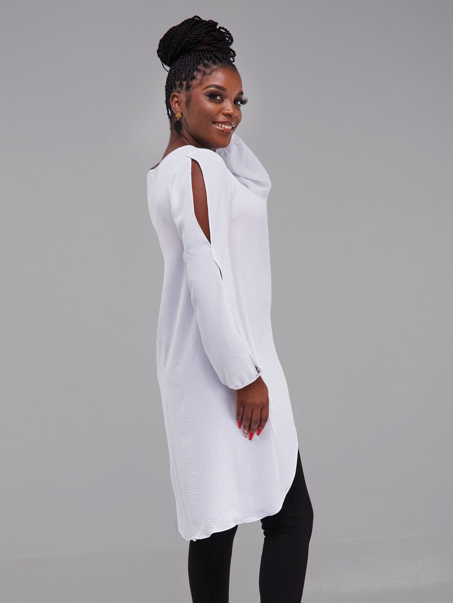 Vivo Tunu High Low Tunic Top - White