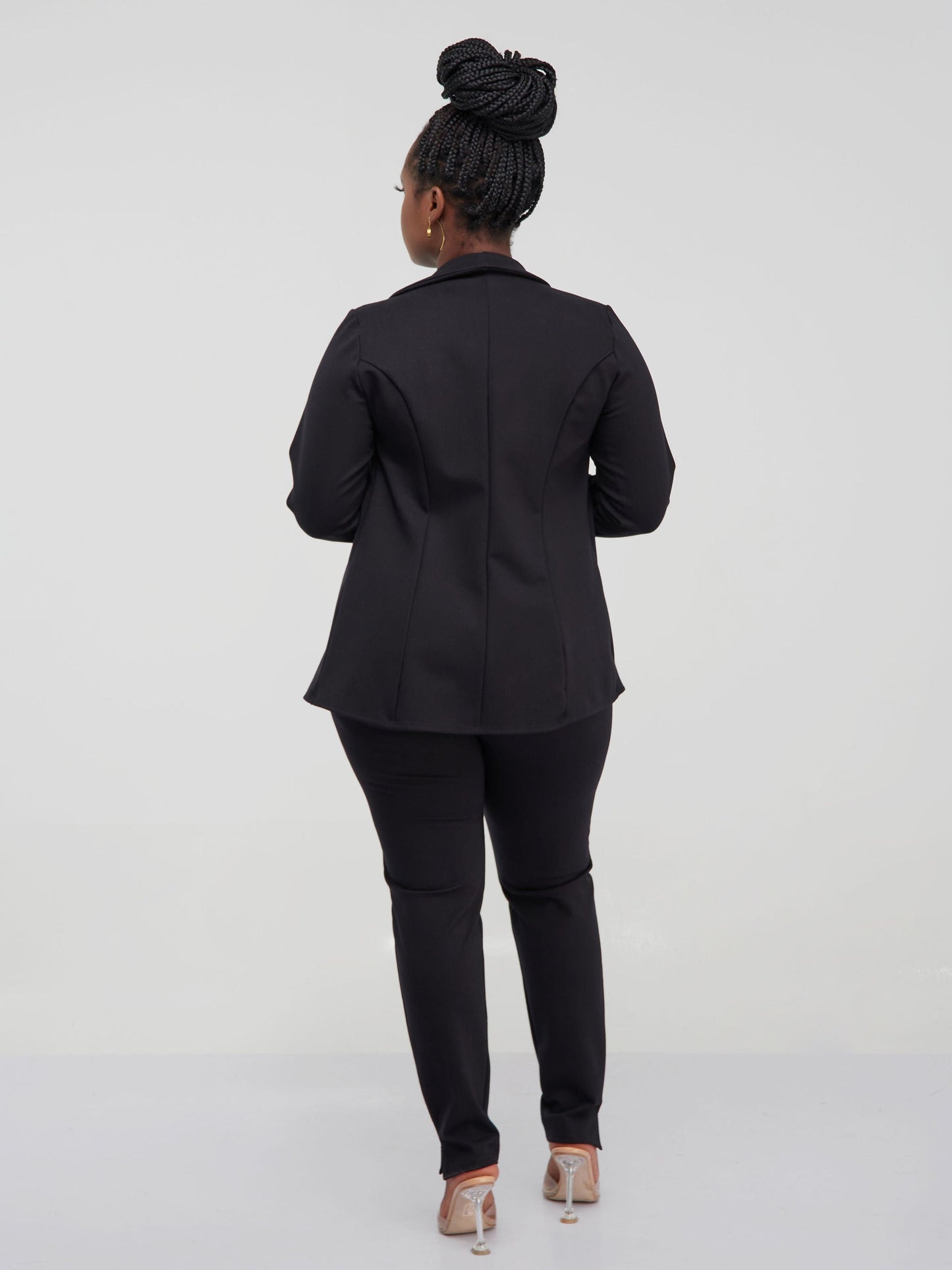 Vivo Basic Side Slit Leisure Pants - Black