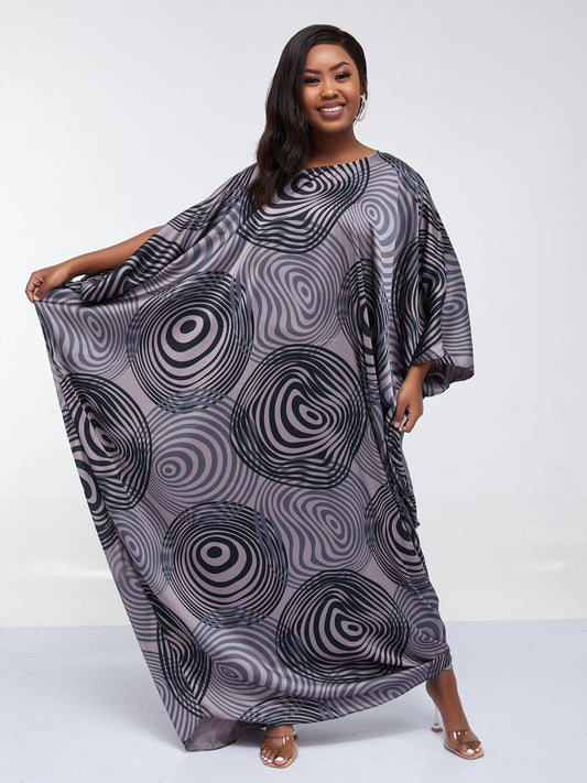Vivo Lani Maxi Dress - Grey / Black Print