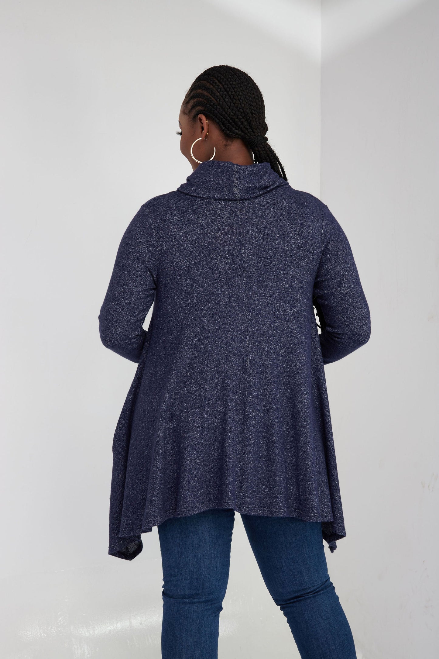 Vivo Neo Imelda Cowl Sweater - Navy Blue