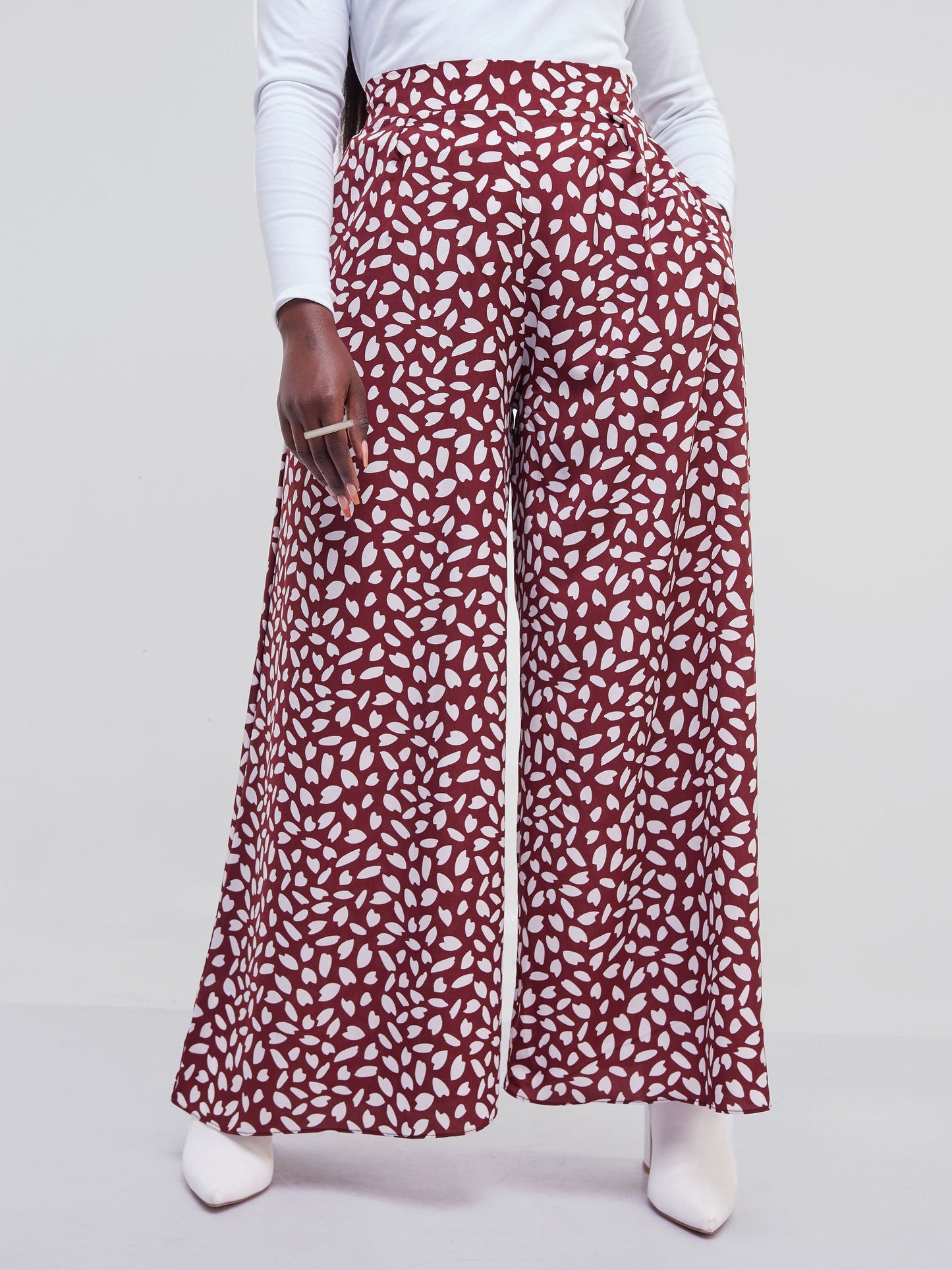 Vivo Jema Palazzo Pants - Maroon Print