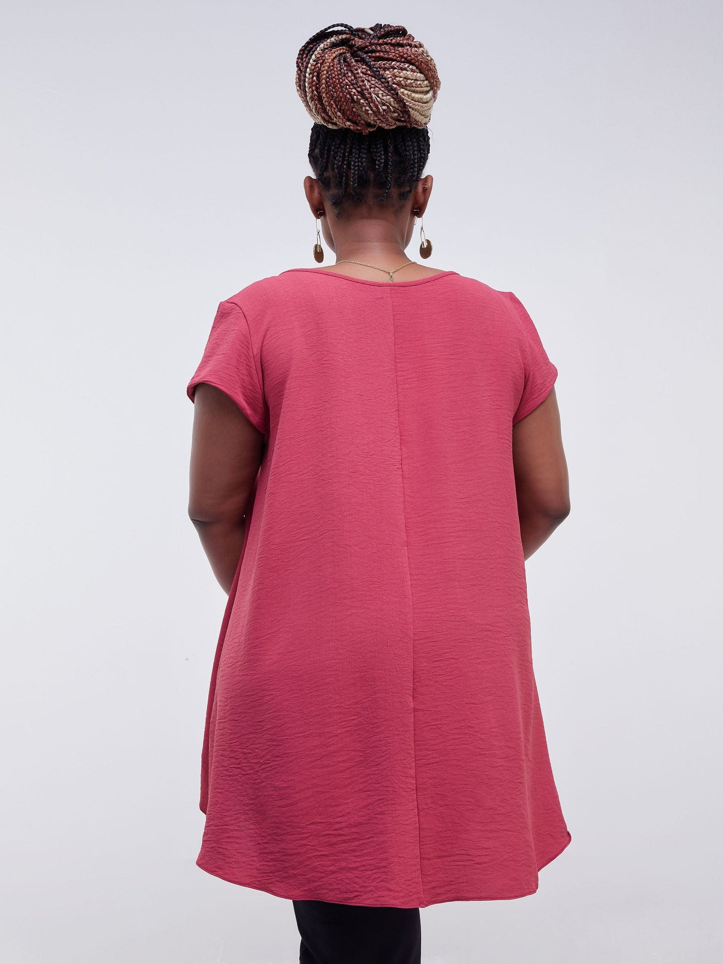 Vivo Jema Cap Sleeve High Low Top - Dusty Pink