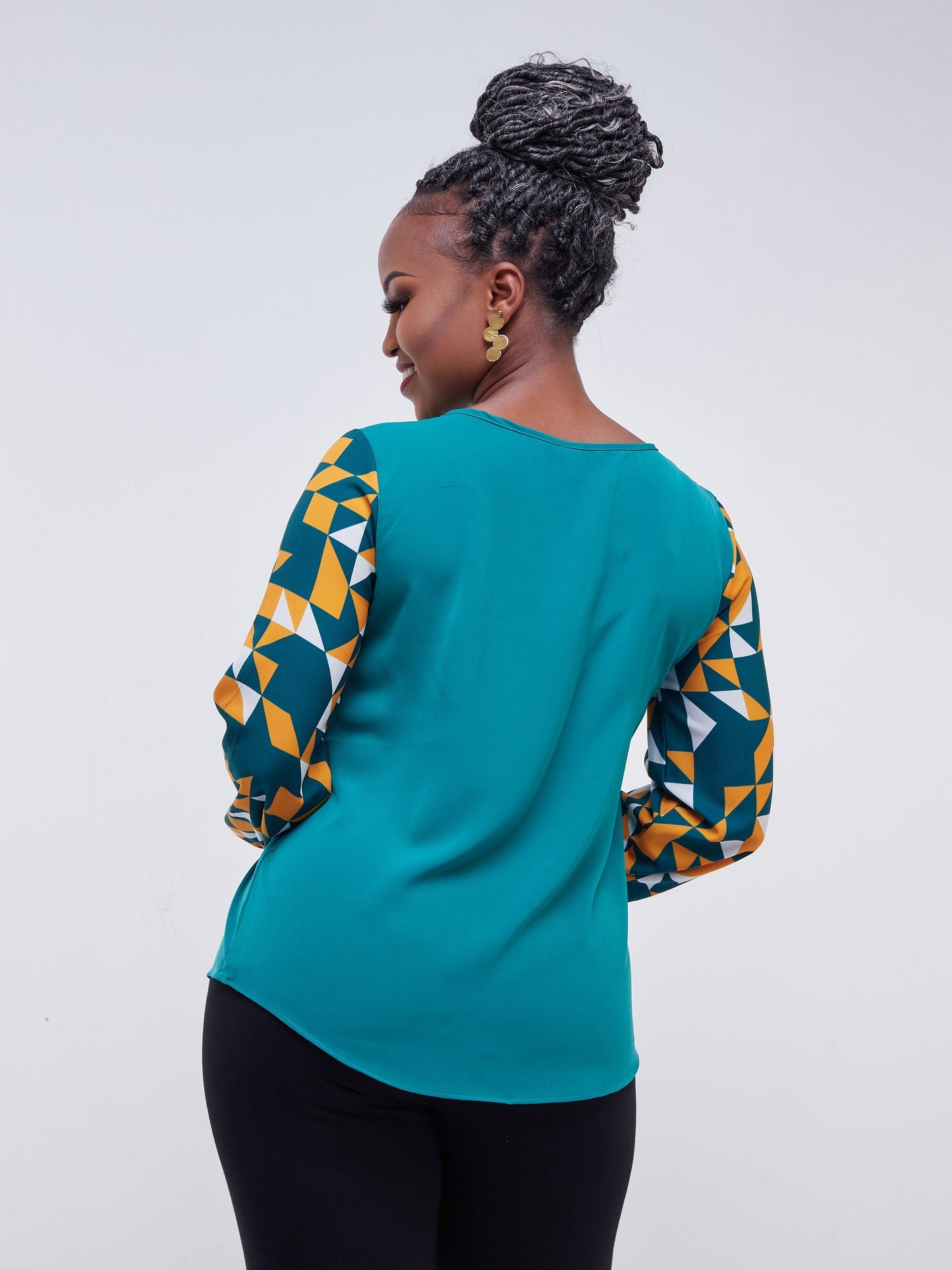 Vivo Jasiri Bishop Sleeve Top - Green