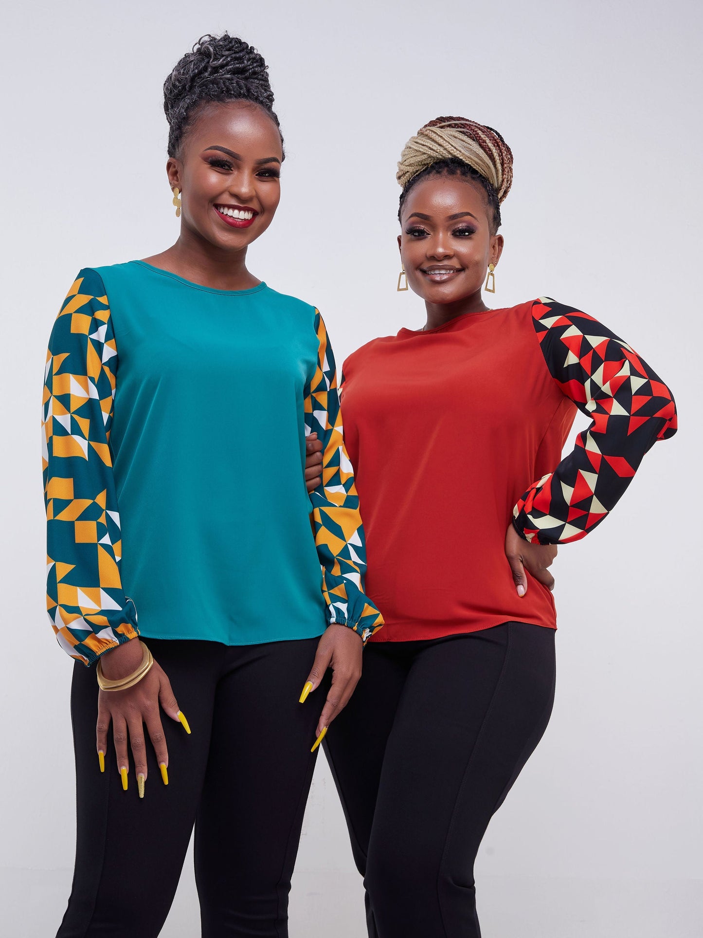 Vivo Jasiri Bishop Sleeve Top - Green