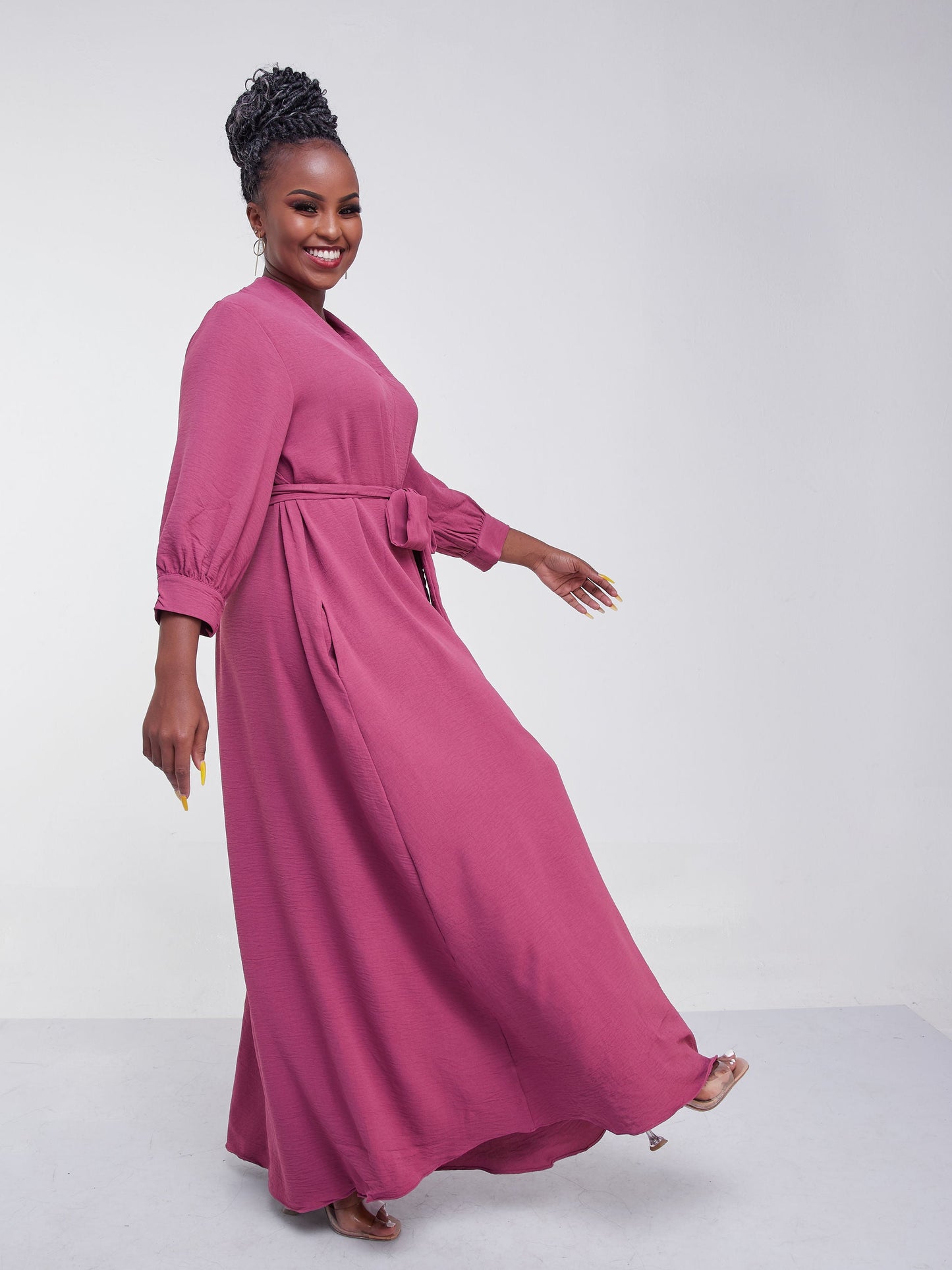 Vivo Jema V-Neck Maxi Dress - Peach